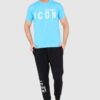 DSQUARED2 Niebieski t-shirt męski z dużym logo icon