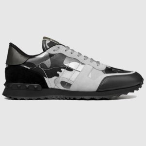 VALENTINO GARAVANI Sneakersy rockrunner w szarym kamuflażu