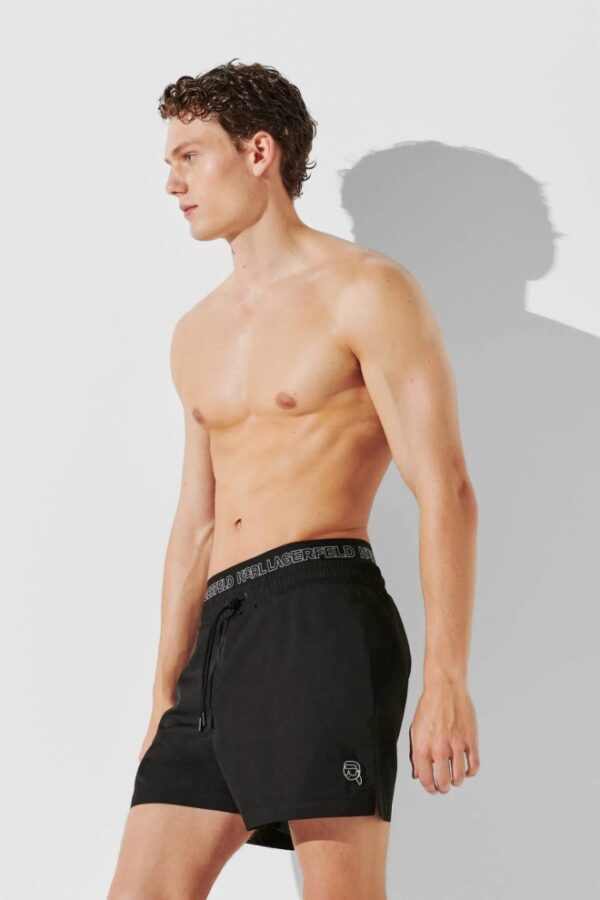 KARL LAGERFELD Czarne kąpielówki męskie Ikon