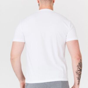 EA7 Biały t-shirt męski z aplikacją z logo