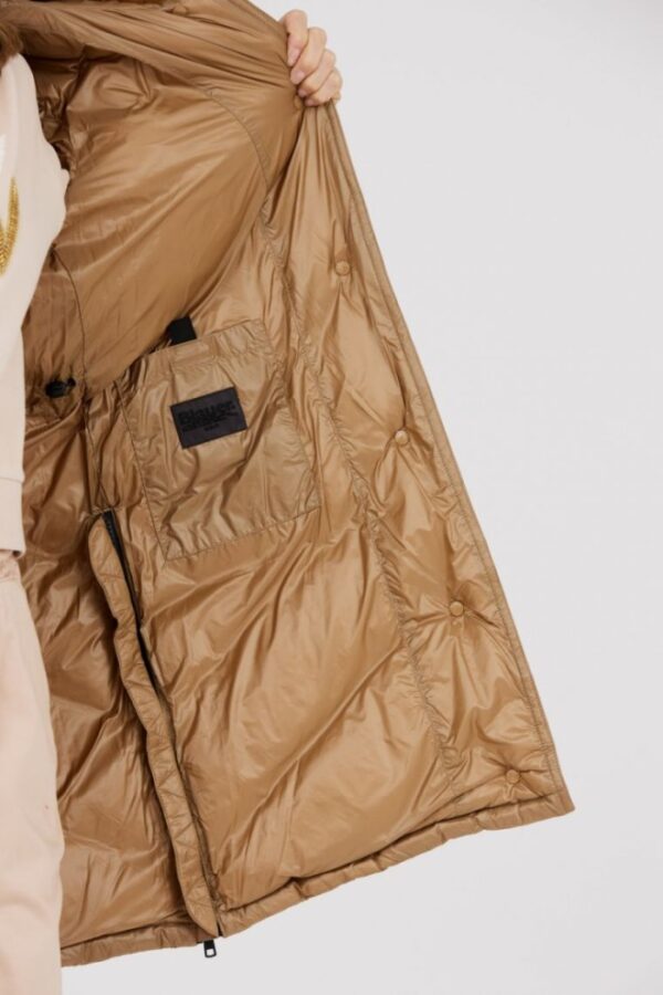 BLAUER Brązowa damska puchowa kurtka Gwendolyn z kapturem