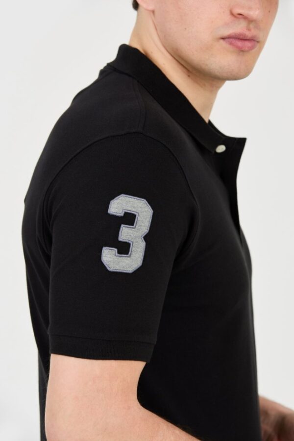 LA MARTINA Czarne męskie polo z małym logo