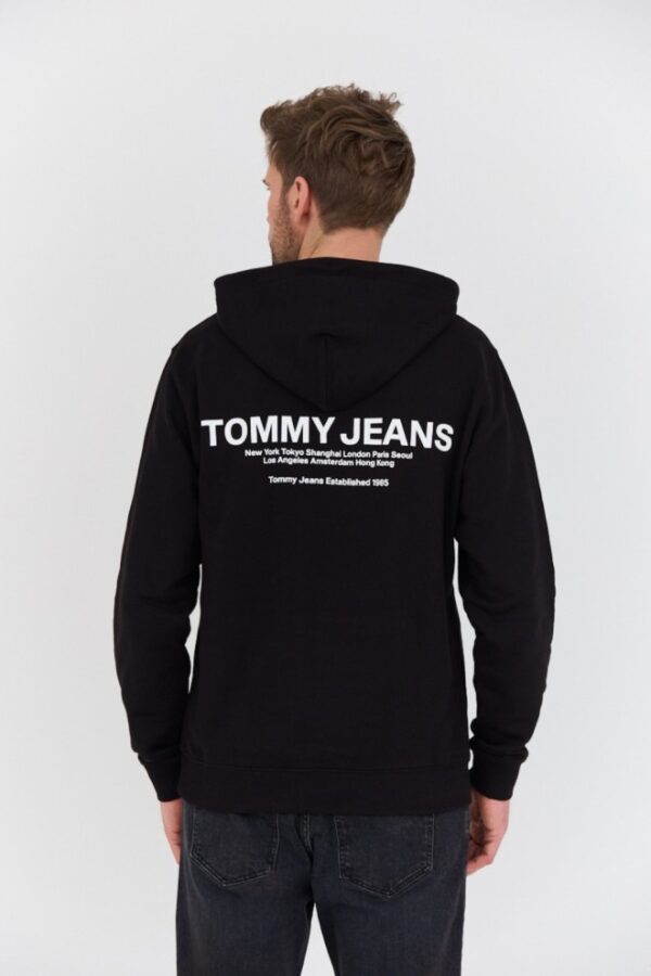 TOMMY JEANS Czarna męska bluza z kapturem