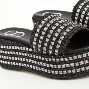 Klapki damskie skórzane na koturnach CESARE CASADEI