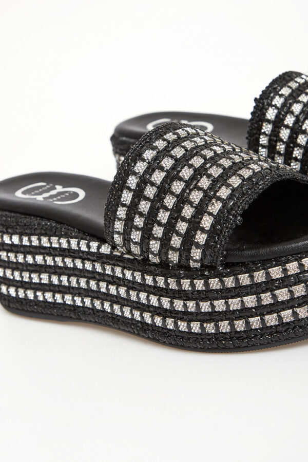 Klapki damskie skórzane na koturnach CESARE CASADEI