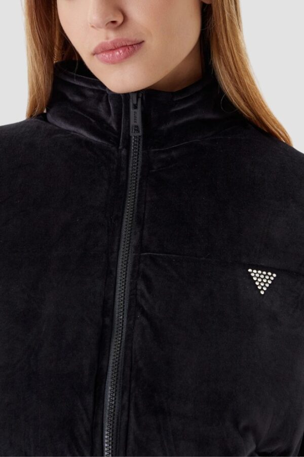 GUESS Сzarna zamszowa kurtka damska Couture Puffer