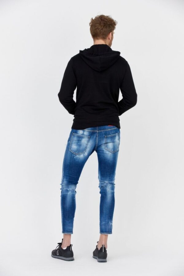 EMPORIO ARMANI Czarna bluza męska z kapturem i szarym logo