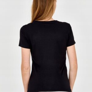 EA7 Damski t-shirt czarny z logo na środku