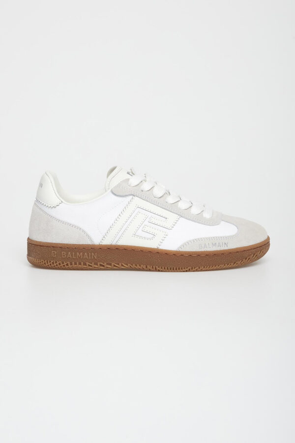 8080bef7e53bd254fb6f4b465d6552258a10a348 Sneakersy damskie skórzane Swan trainers BALMAIN