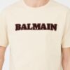 BALMAIN Beżowy męski t-shirt Retro Balmain Flock