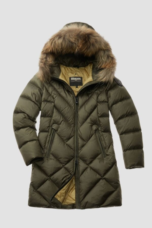 80c29e45e3eedc4b8cfa68050830a9e49e9df32b BLAUER Zielona damska kurtka Althea Raincoat Long Jackets