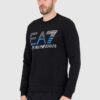 EA7 Czarna bluza męska z niebieskim logo