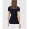 EMPORIO ARMANI Granatowy t-shirt damski z kryształkami