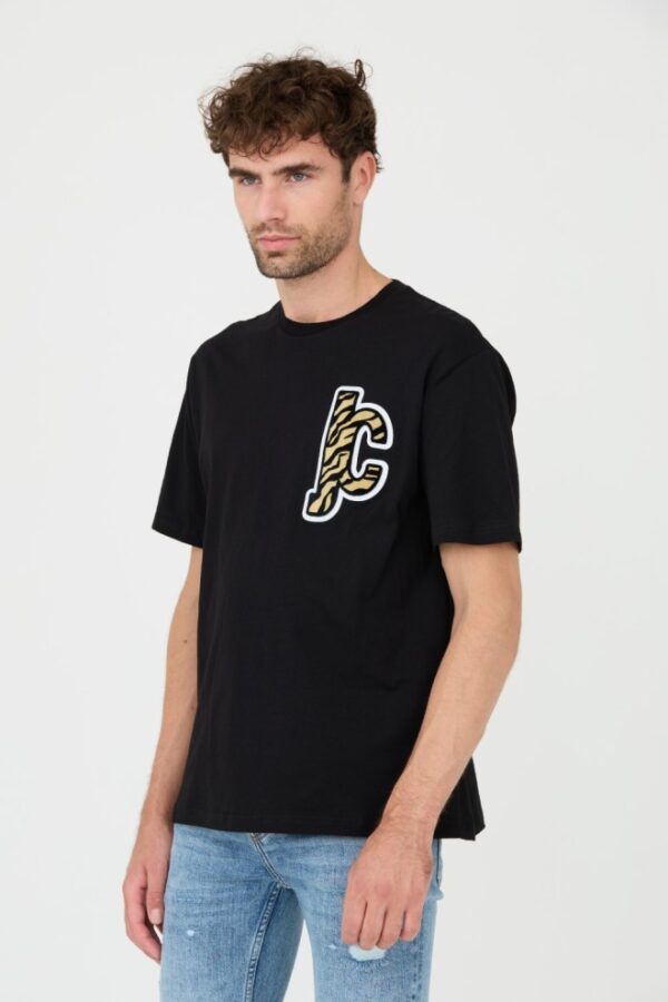JUST CAVALLI Czarny męski T-shirt R Patch JC