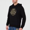 JUST CAVALLI Czarna męska bluza z kapturem Fiche Gold