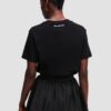 KARL LAGERFELD Czarny damski t-shirt Ikon Sketch Choupette