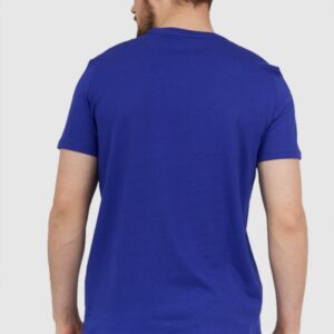 ARMANI EXCHANGE Niebieski t-shirt męski z paskiem z logo