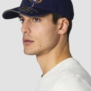 845c7e6538daa3568e17da3d953471da9e4d1540 AERONAUTICA MILITARE Granatowa czapka męska Embroidered
