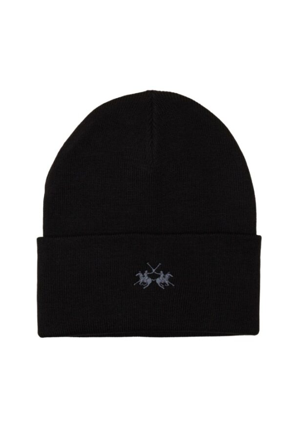 LA MARTINA Czarna czapka beanie