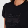 KARL LAGERFELD Czarny damski t-shirt Boucle Choupette