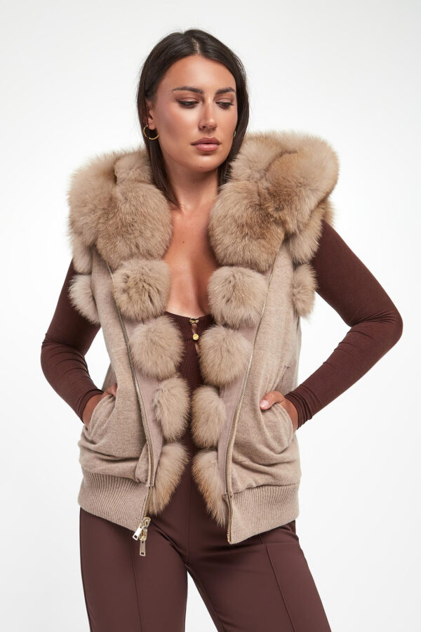 85122eb7f58c01e4b69f40a95cfdaac654016570 Kamizelka damska futrzana z lisa dwustronna SUPREMA