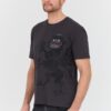 AERONAUTICA MILITARE Grafitowy bawełniany męski t-shirt M.C