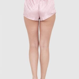 85e76b8850df752b59c0fb6f33b887a6d343c5c4 JUICY COUTURE Różowe satynowe szorty piżamowe damskie w logo