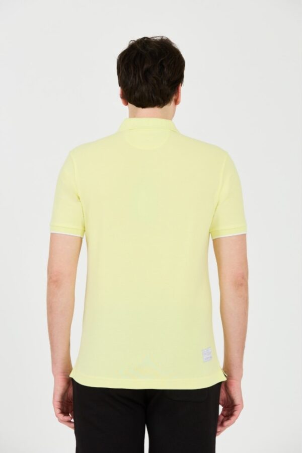 LA MARTINA Cytrynowe męskie polo z dużym logo