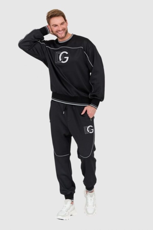 DOLCE & GABBANA Czarna męska bluza z dużym logo, Rozmiar 52