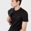 EMPORIO ARMANI T-shirt męski, czarny wyszywane logo