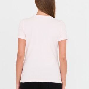 GUESS Różowy damski t-shirt bawełniany Stones Logo Tee