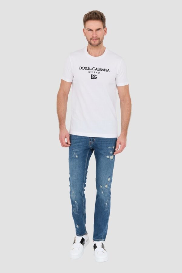 DOLCE & GABBANA Biały męski t-shirt, Rozmiar 52