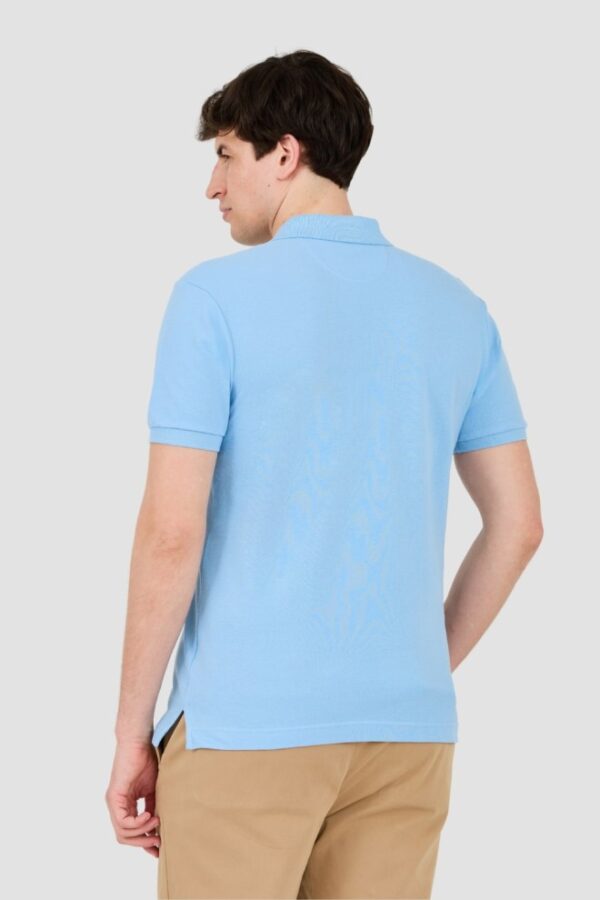 LA MARTINA Błękitne męskie polo z małym logo