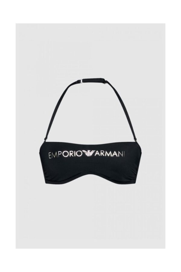 EMPORIO ARMANI Czarne wiązane bikini ze srebrnym logo