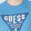 GUESS Niebieski t-shirt męski z dużym logo