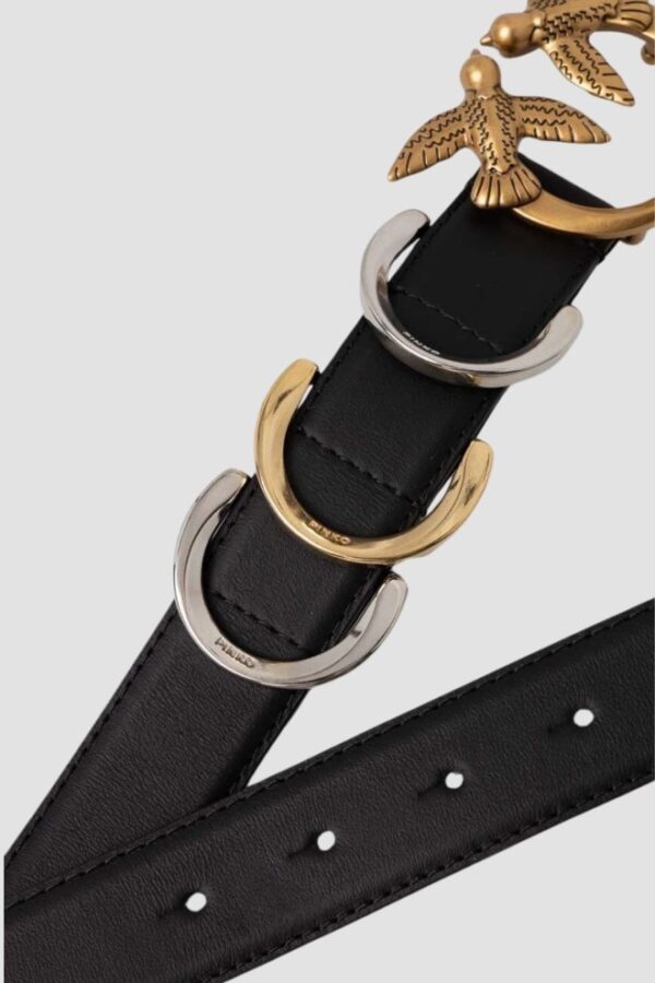 PINKO Czarny pasek damski Cobain Belt H3