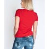 MOSCHINO T-shirt damski czerwony z nadrukiem logo i misia
