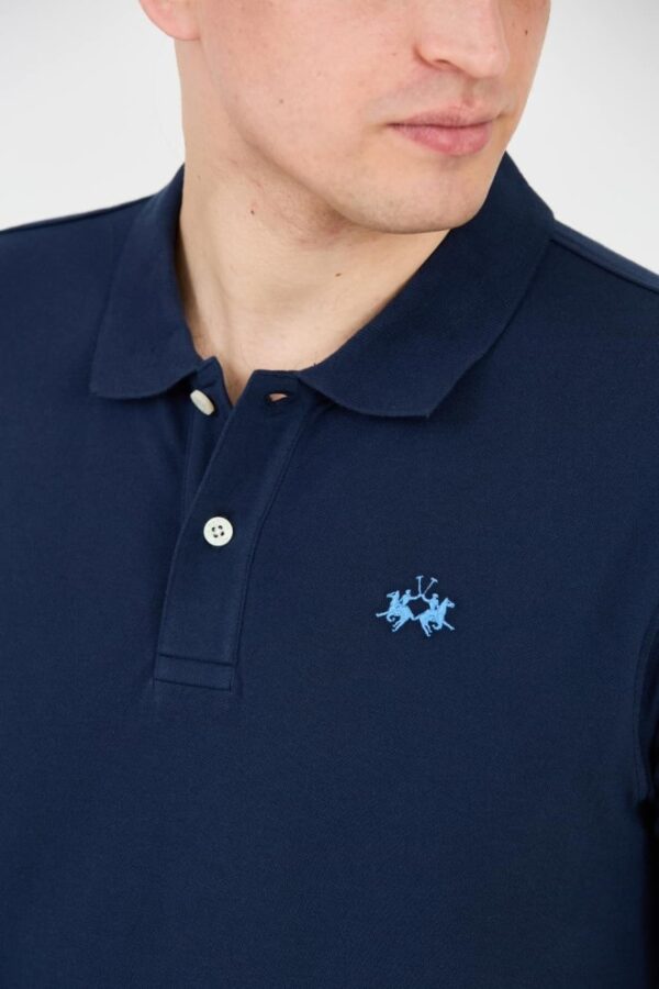 LA MARTINA Granatowe męskie polo z małym logo