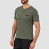 EMPORIO ARMANI Zielony męski t-shirt logo brodé