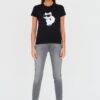 KARL LAGERFELD Czarny damski t-shirt z kotem