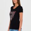 GUESS Czarny damski t-shirt bawełniany z logo