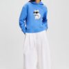 KARL LAGERFELD Niebieska damska bluza z kapturem Ikon Aquarelle C