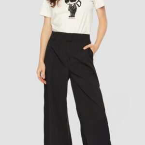 KARL LAGERFELD Beżowy damski t-shirt Ikon Sketch Karl