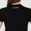 KARL LAGERFELD Czarny damski t-shirt Rhinestone Logo
