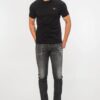 EMPORIO ARMANI Czarny t-shirt męski z wymienną aplikacją