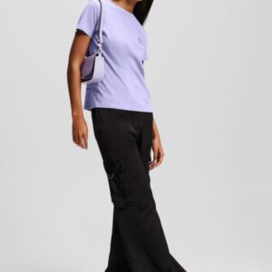 KARL LAGERFELD Lawendowy damski t-shirt Ikonik 2.0 Jelly