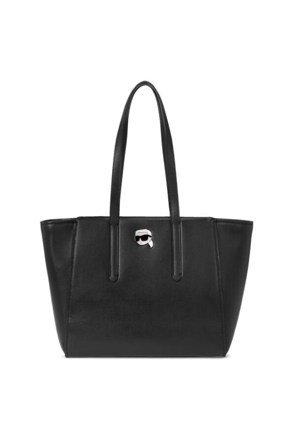 KARL LAGERFELD Czarna shopperka Leather Tote Pin