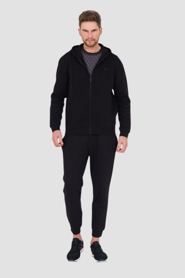 GUESS Czarna męska bluza rozpinana Aldwin Zip