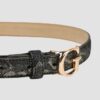 GUESS Czarny damski pasek z printem węża Adj Belt H30