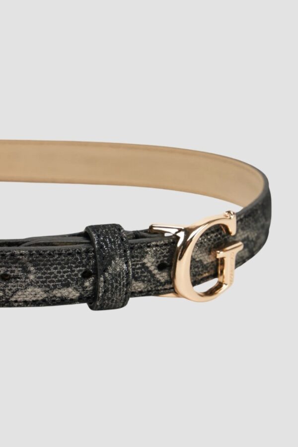 GUESS Czarny damski pasek z printem węża Adj Belt H30